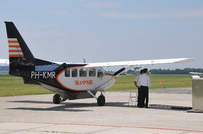 Onder andere met deze Gippsyland Airvan werden rondvluchten uitgevoerd boven Zeeland.
