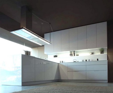 Snaidero Orange hoekkeuken met schiereiland.