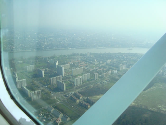 Antwerpen zelf vanuit het vliegtuig.