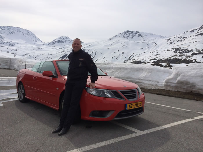 Met de Saab in Simpon.